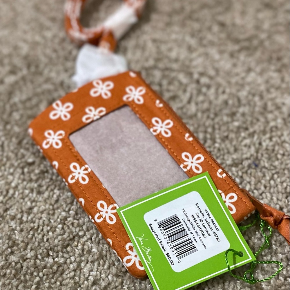 Vera Bradley Orange and White Floral ID Holder - Picture 5 of 6